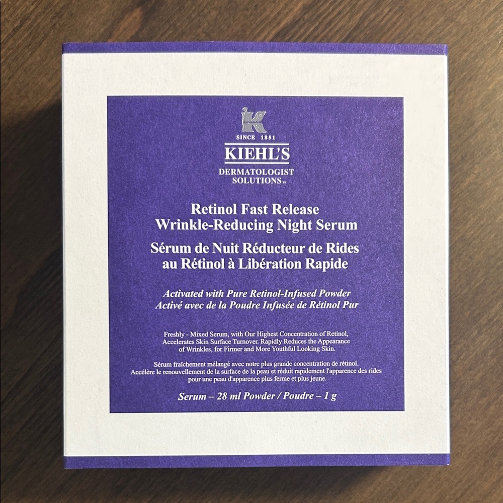 Kiehl’s retinol fast release wrinkle reducing night serum